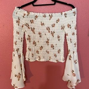 Cropped off shoulder shirt